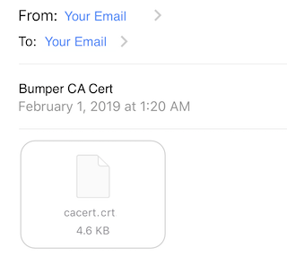 Example of email on iOS device