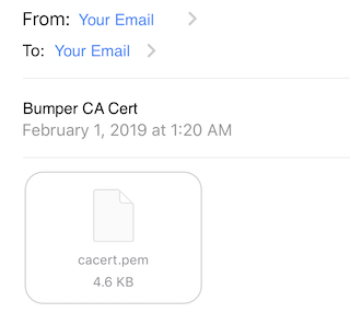 Example of email on iOS device